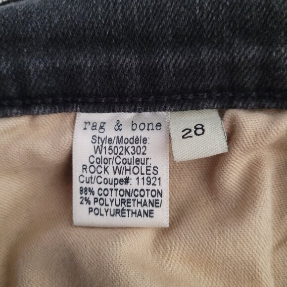 Rag & Bone Black Skinny Rock Holes Distressed Jeans - Picture 5 of 6